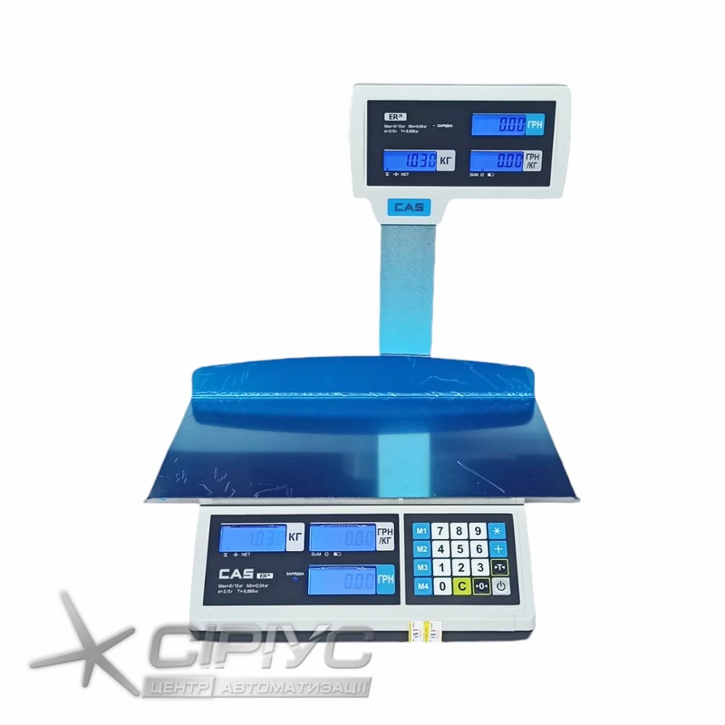 Весы торговые CAS ER JR CBU LT со стойкой, с расширенной платформой