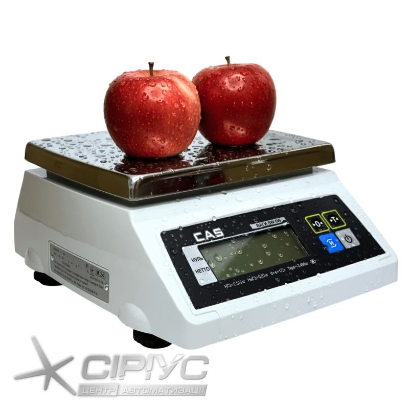 Tisch-Portionierwaage CAS SW-W für 2/5/10/20 kg (staub- und feuchtigkeitsgeschützt)