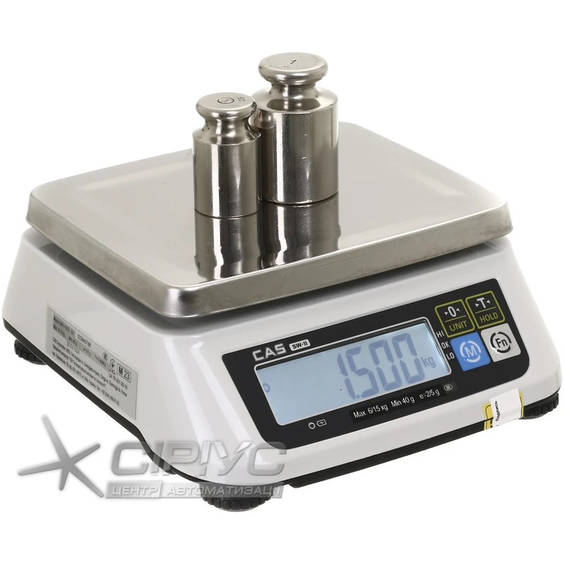 Tisch-Portionierwaage CAS SW II mit Edelstahlplattform für 3/6/15/30 kg